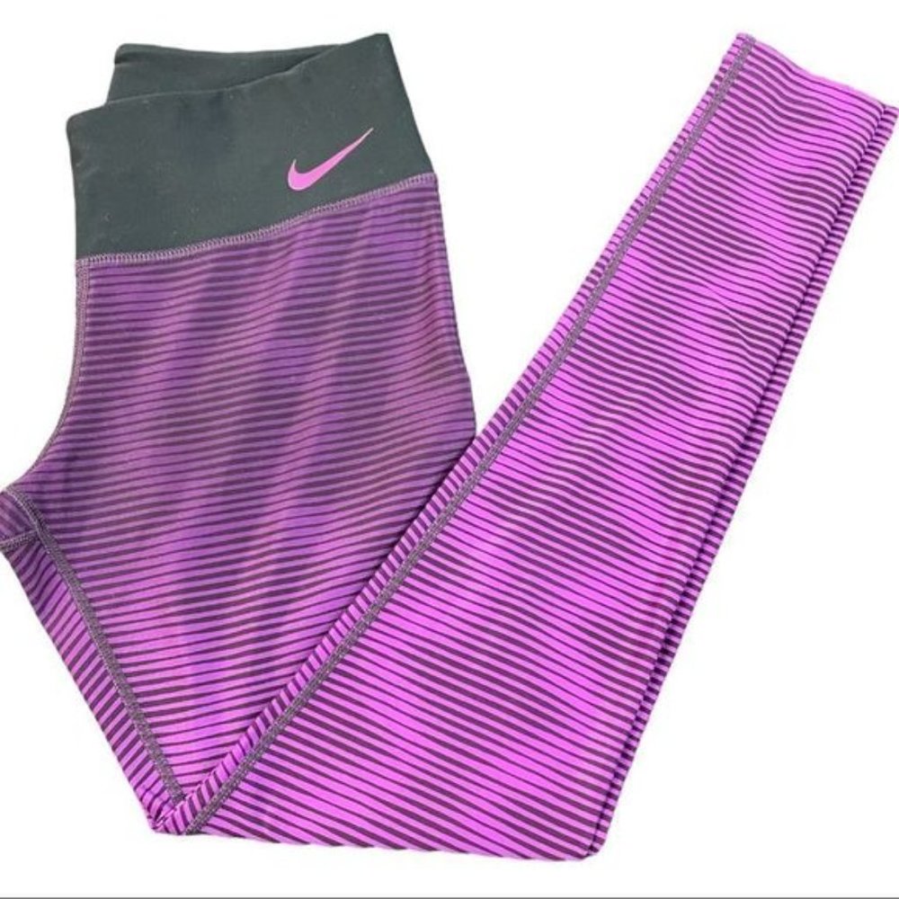 Nike Golf Dry Fit Leggings Womens Black Pink/Purple Size Small